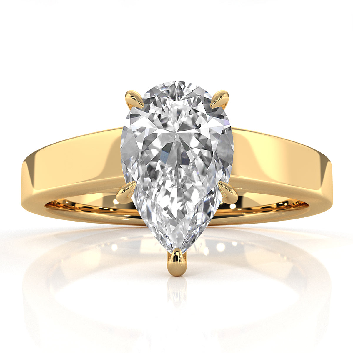 3.5mm Cathedral Style Flat Edge Solitaire Lab Grown Diamond IGI Certified Engagement Ring 4g Setting 1.00 Ctw.
